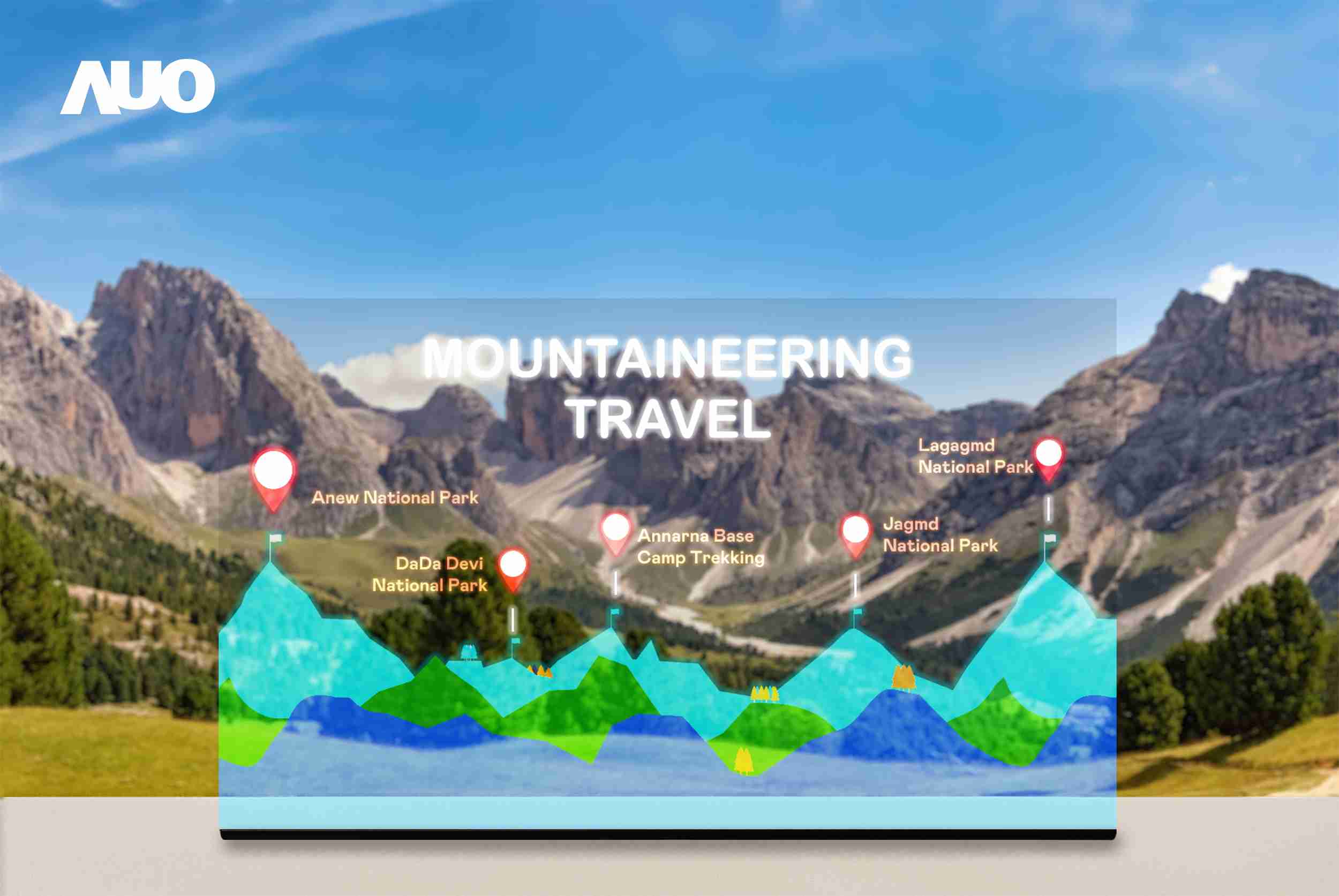 人生就是博展示全球单片尺寸最大(*)42吋透明Micro LED显示器拼接而成的〝64吋透明Micro LED显示器〞，，具备高透明度、、、、1,000 nits高亮度、、广色域、、采用三边无边框的无缝拼接等多重特色，，呈现超高清、、、细腻画质而不遮挡后方视觉，，，满足层峰需求，，，，可广泛运用于零售、、艺术展览或商业空间等场域